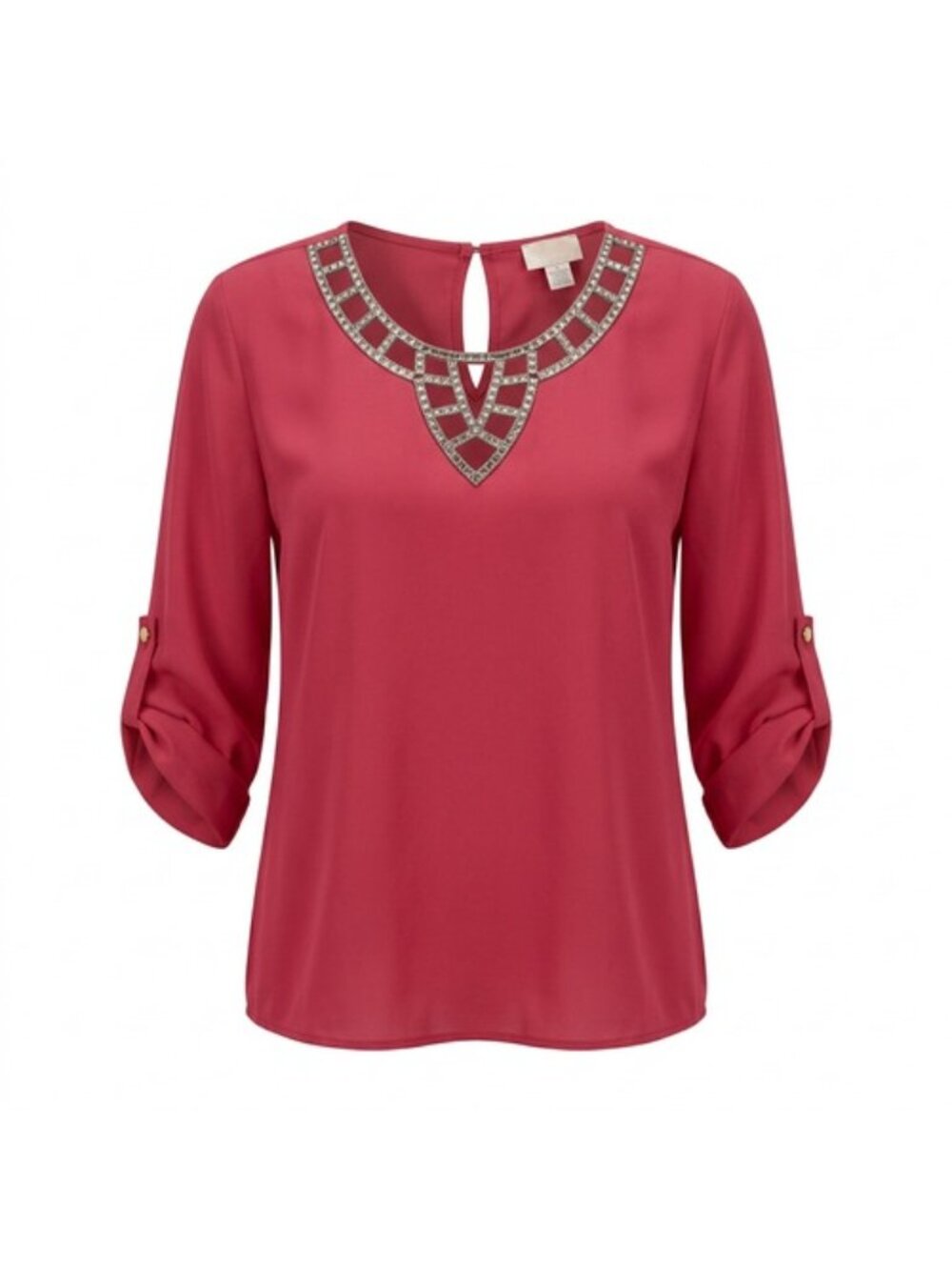 Lodys USA Women’s Sequined Blouse Red Sz 1XL